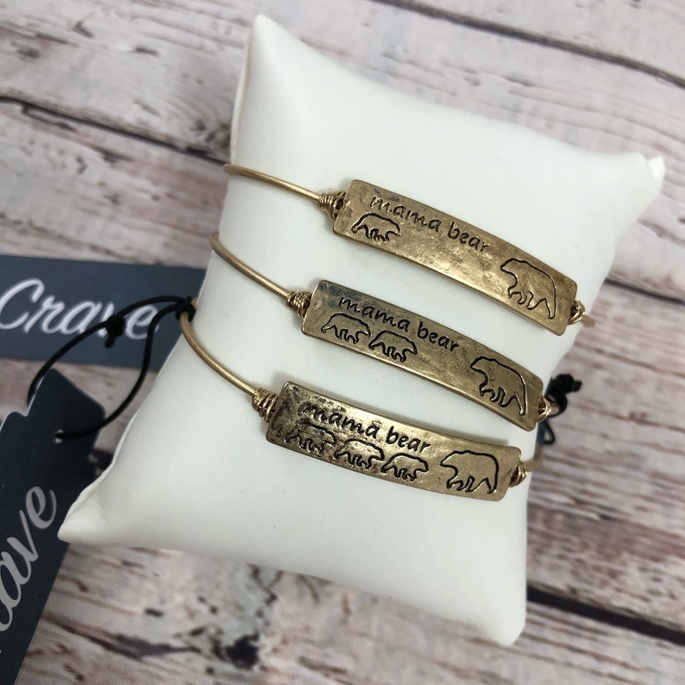 Mama Bear with Cubs Bangle Bracelet - Picture 2 of 5